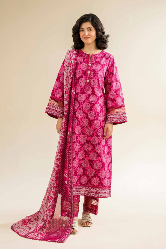 3 Pcs Nishat Women's Unstitched Printed Suit 42501070R