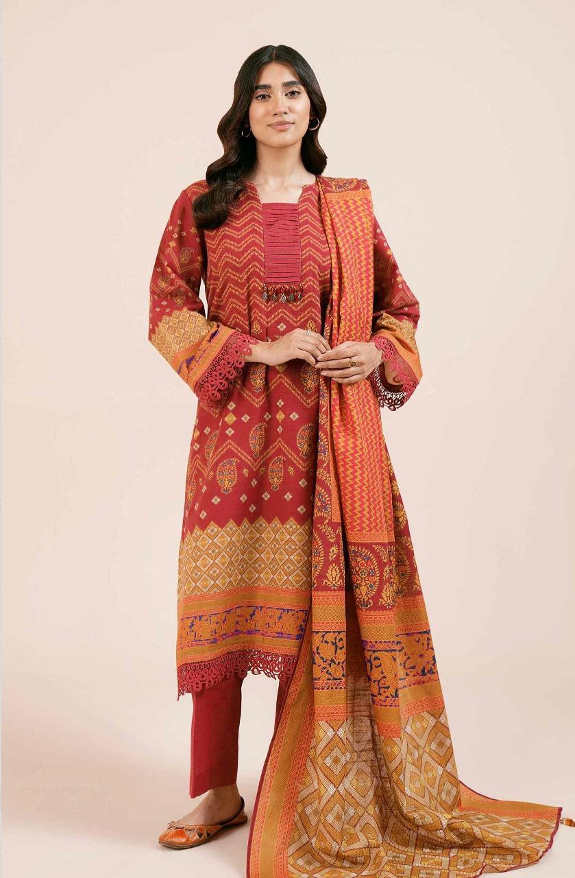 3 Pcs Nishat Women's Unstitched Printed Suit 42404507R