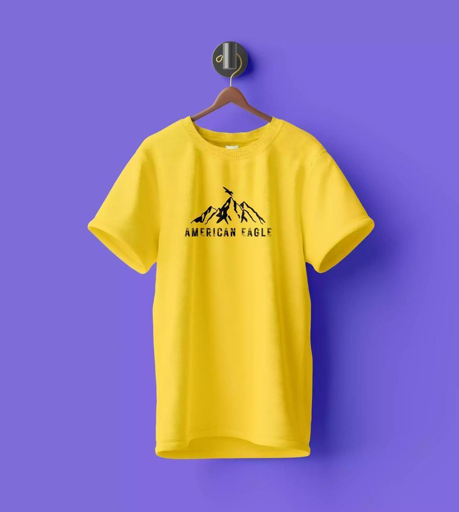 Men's Stitched Cotton Printed Graphic T-Shirt-Crewneck AMERICAN EAGLE