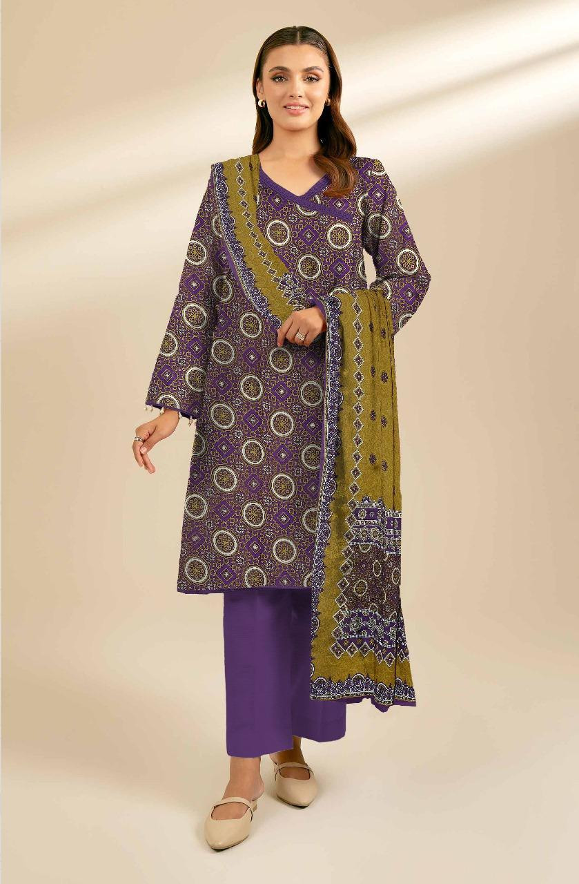 3 Pcs Nishat Women's Unstitched Printed Suit 42501039R