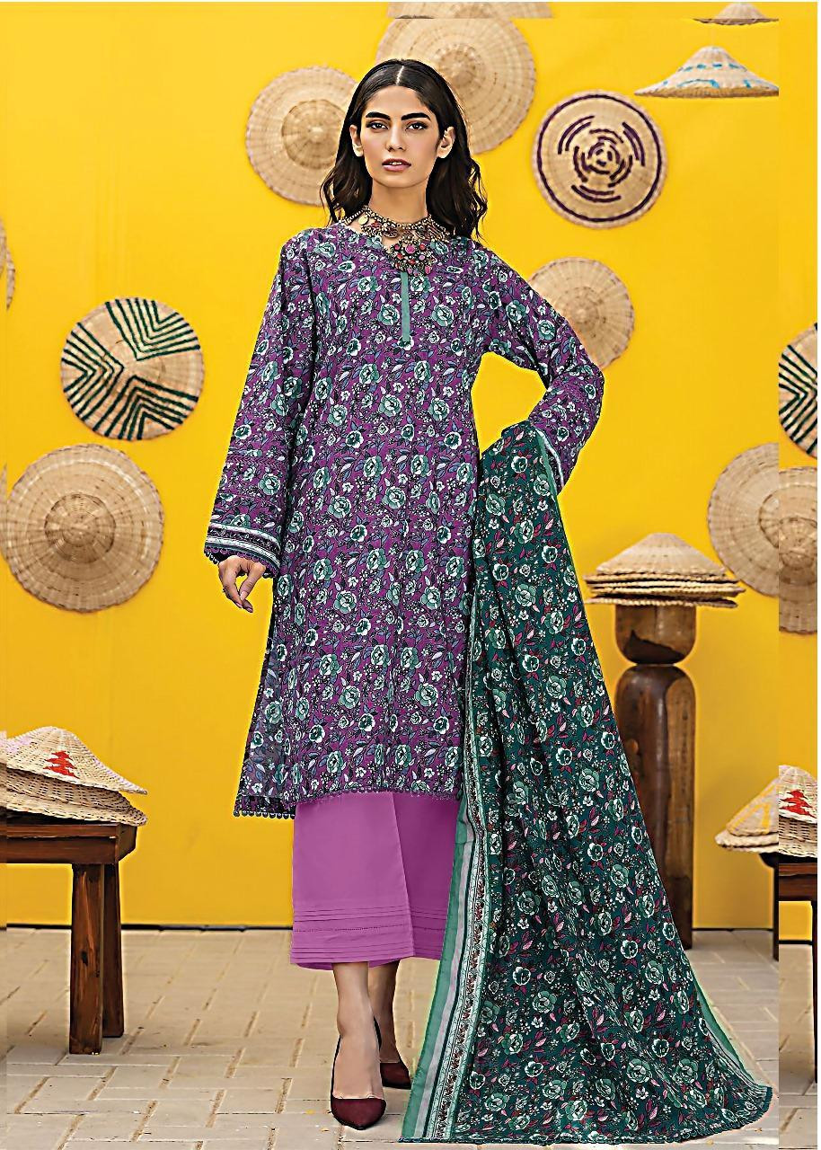 3 Pcs Khaadi Women's Unstitched Printed Suit LLA231204