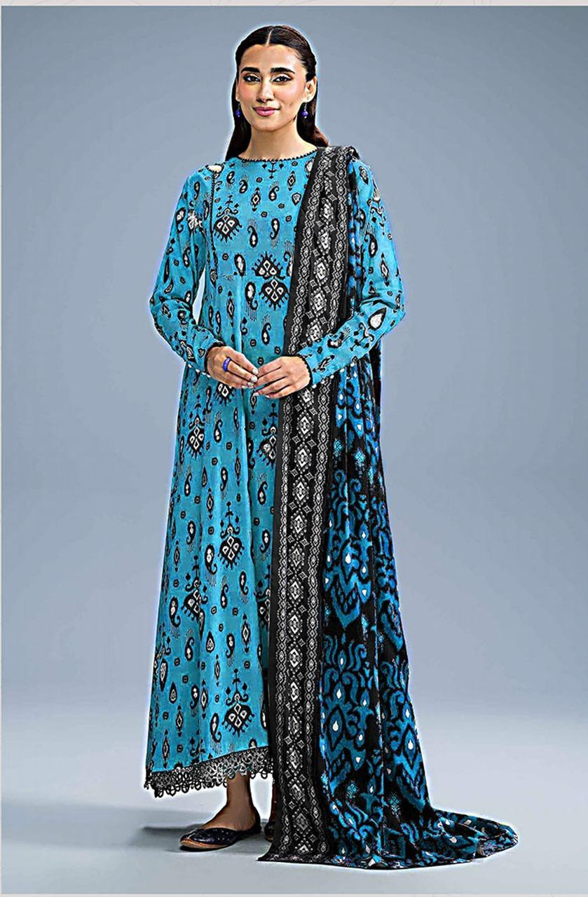 3 Pcs Nishat Women's Unstitched Printed Suit 42404857R