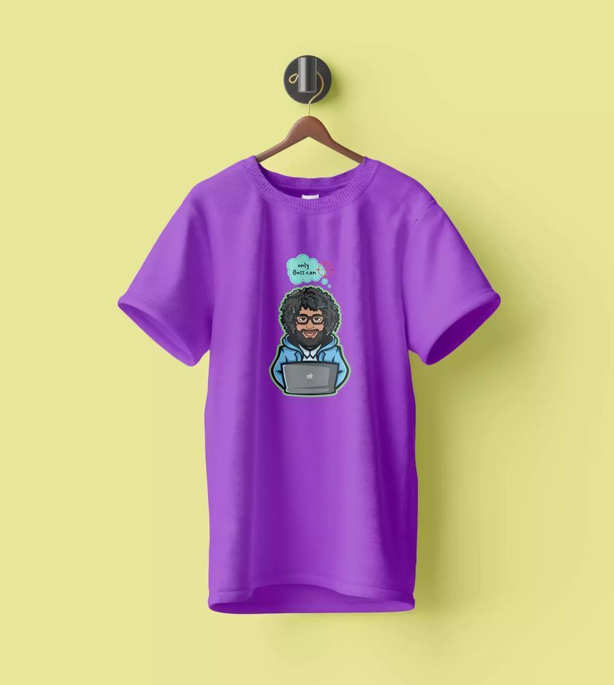 Men's Stitched Cotton Printed Graphic T-Shirt-Crewneck ONLY BOSS CAN