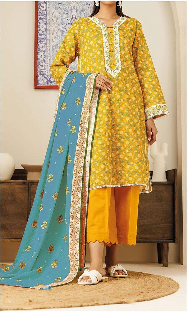 3 Pcs Orient Women's Unstitched Printed Suit OTL-24-141/S