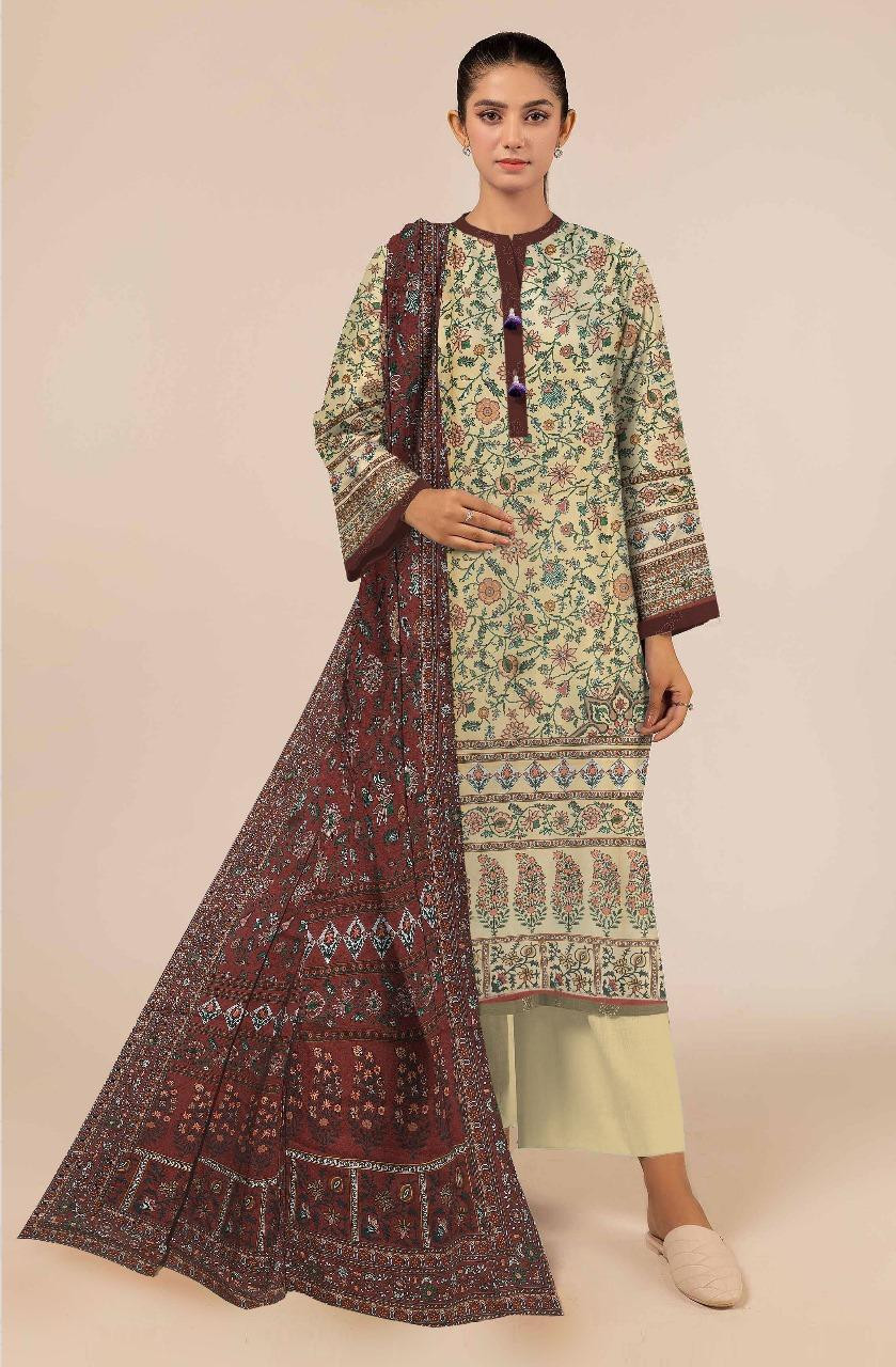 3 Pcs Nishat Women's Unstitched Printed Suit 42404715R
