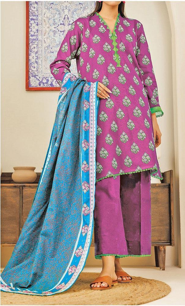 3 Pcs Orient Women's Unstitched Printed Suit OTL-24-379/S